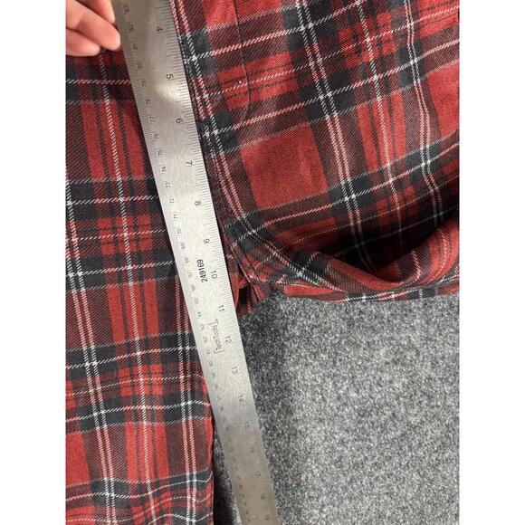 Zara Jeans Women 30 Red Plaid Mid Rise Demin Medium Wash Skinny Pockets Regular - Picture 3 of 6